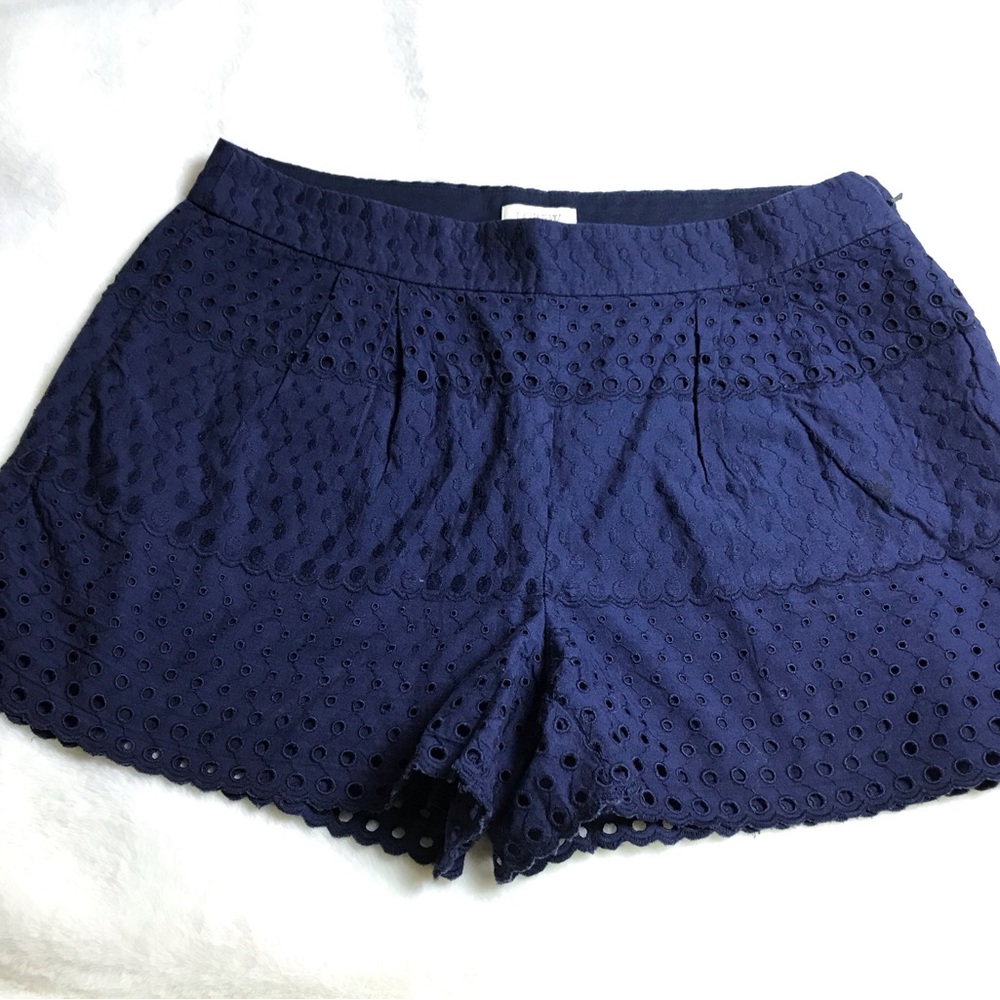 J. Crew Navy Lace Eyelet Shorts